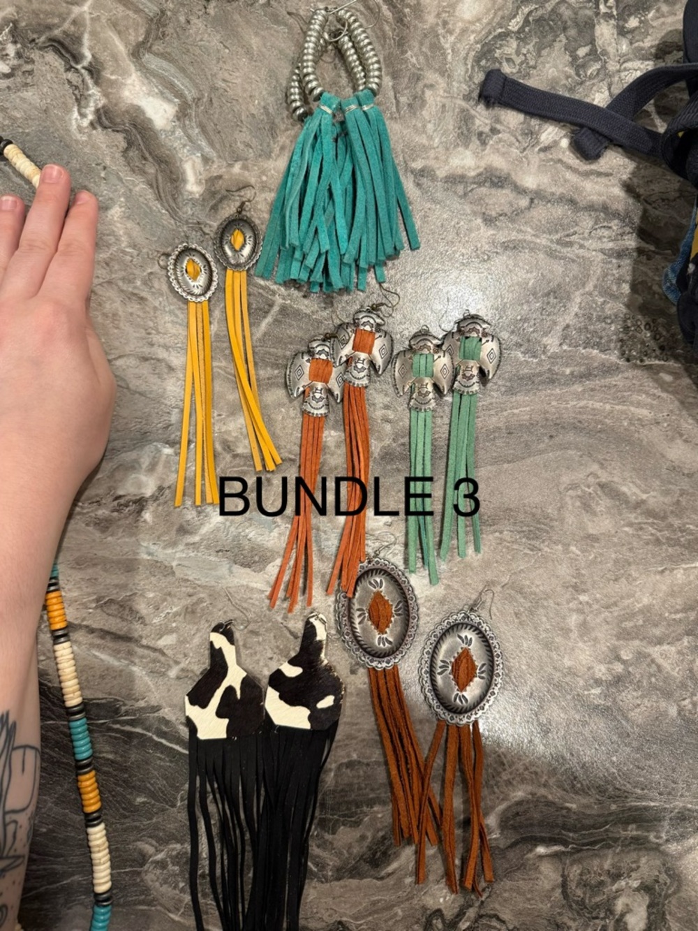 Fringe Statement Earrings BUNDLE - Teal, Yellow, Orange, Green, Black